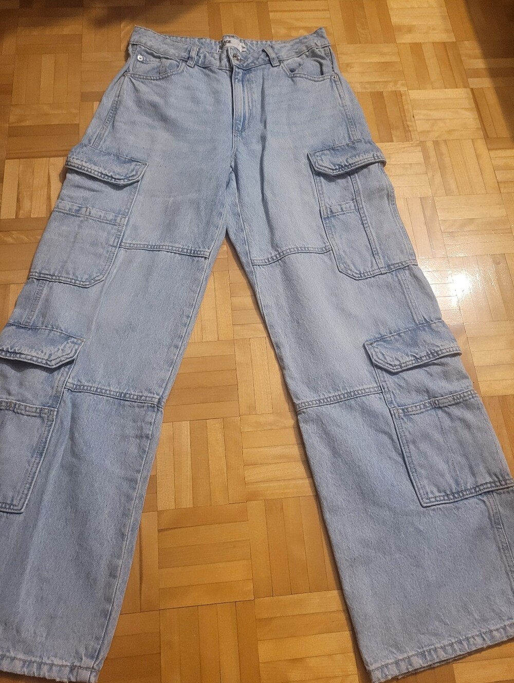 Garage Light Blue Cargo Denim Pants for Women Or teenneger